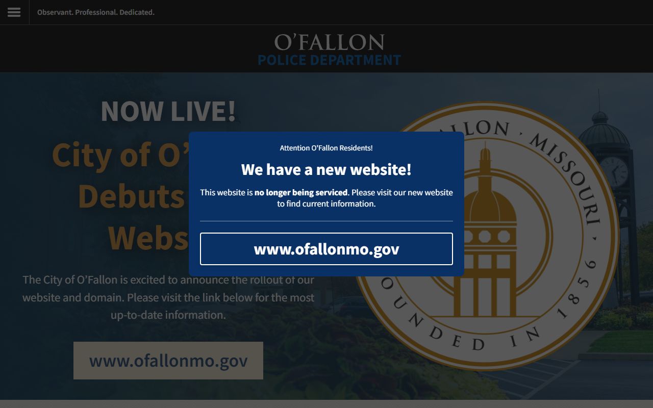O'Fallon Police Department website for jail mugshot and arrest record information