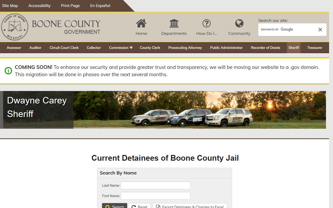 Boone County current detainee roster showing jail mugshots in Columbia Missouri