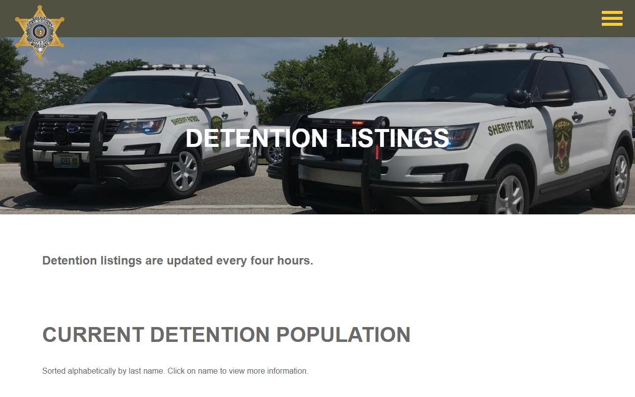 Clay County Sheriff detention listings page showing jail mugshots and booking details