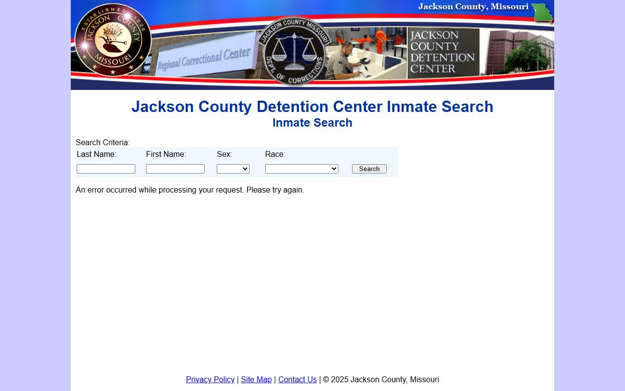 Jackson County inmate search portal for mugshots and booking records