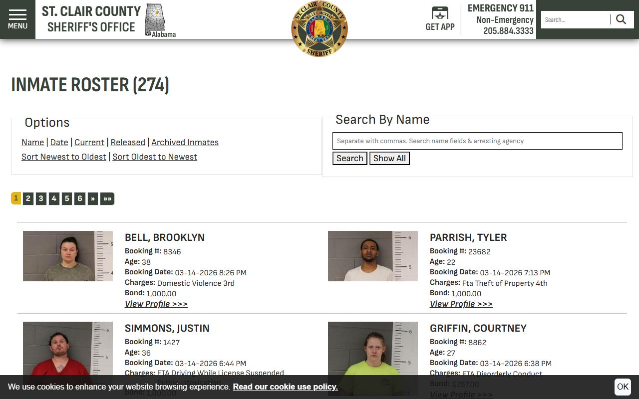 St. Clair County inmate roster showing jail mugshots and booking details in Osceola Missouri